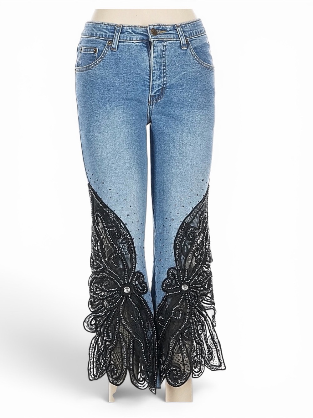 Ultra-rare vintage y2k  Sassy Thai beaded embroidered jeans